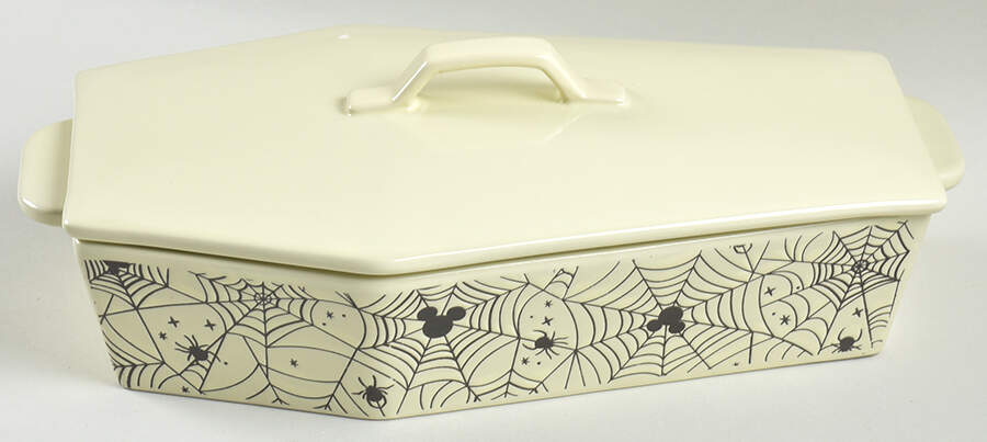 Mickey Spider Web 2 Qt Coffin Shaped Figural Baker & Lid by Zrike-1