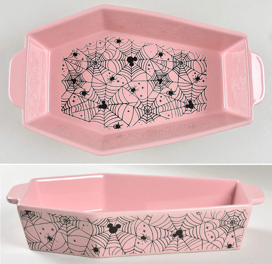 Mickey Spider Web 2 Qt Coffin Shaped Figural Baker No Lid by Zrike-1