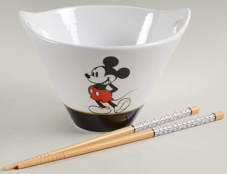 Mickey Gold Signature Noodle Bowl & Chopsticks Set by Zrike-1
