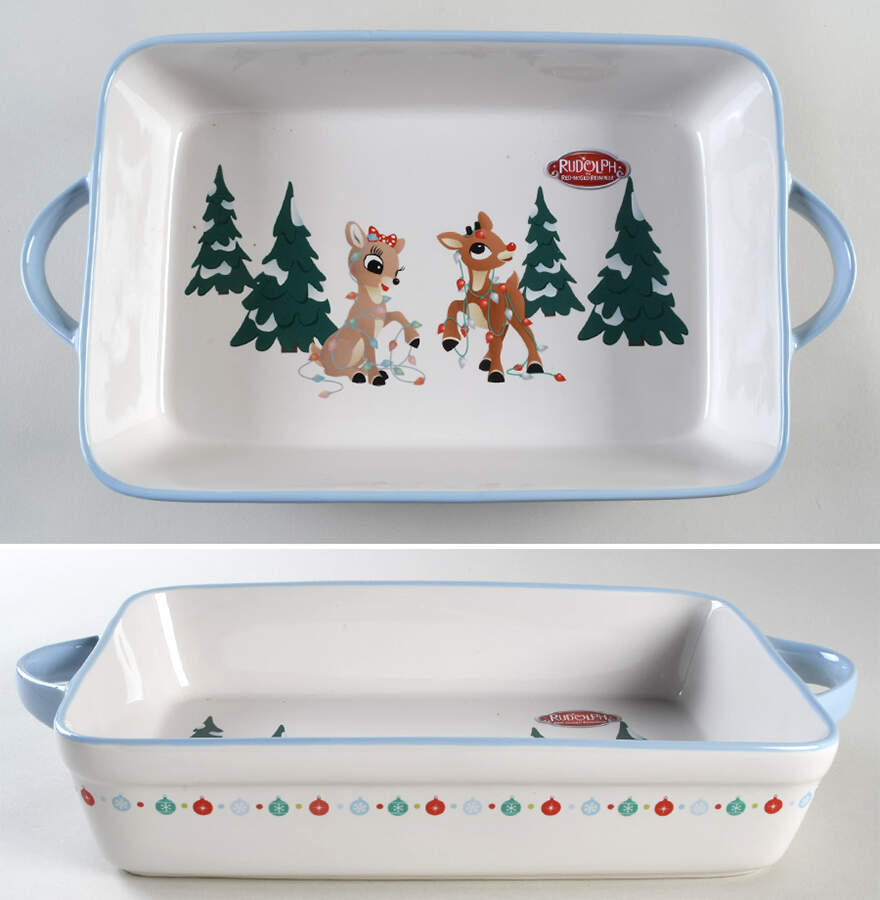 Rudolph Christmas 12" Rectangular Baker by Zrike-1
