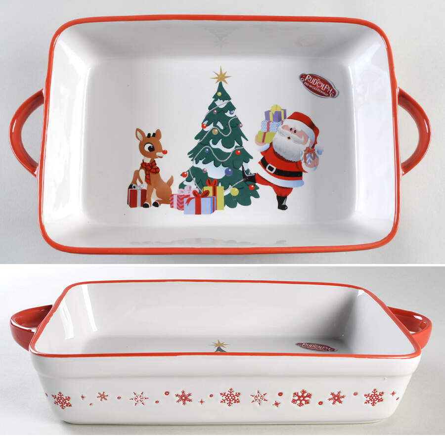 Rudolph Christmas 12" Rectangular Baker by Zrike-1
