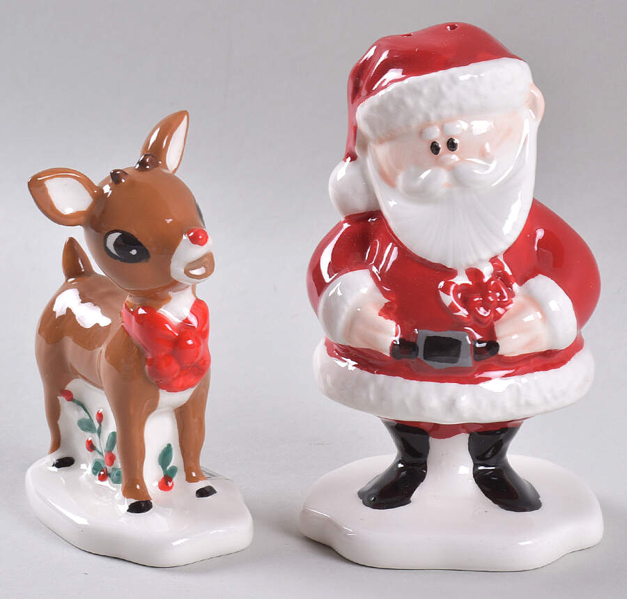 Rudolph Christmas Figural Salt and Pepper by Zrike-1