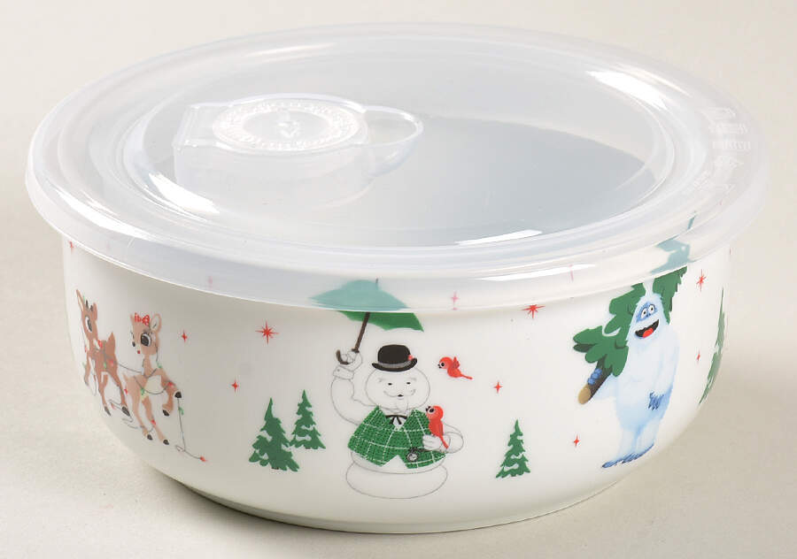 Rudolph Christmas 16 Oz Round Plastic Microwave Bowl w/Vent Lid by Zrike-1