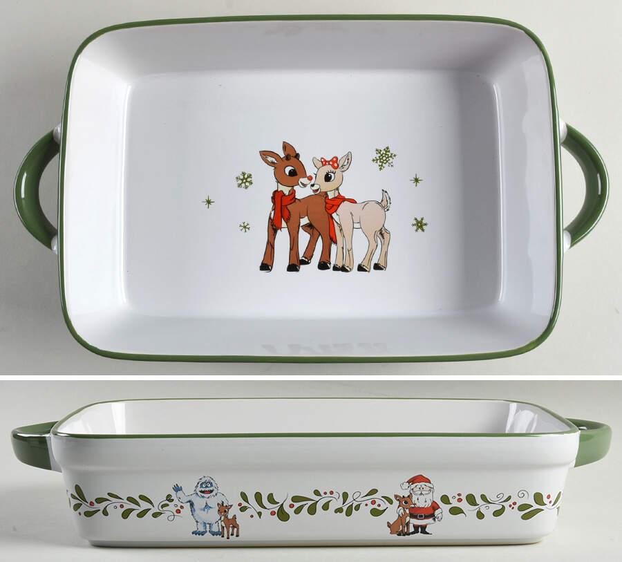 Rudolph Christmas 12" Rectangular Baker by Zrike-1