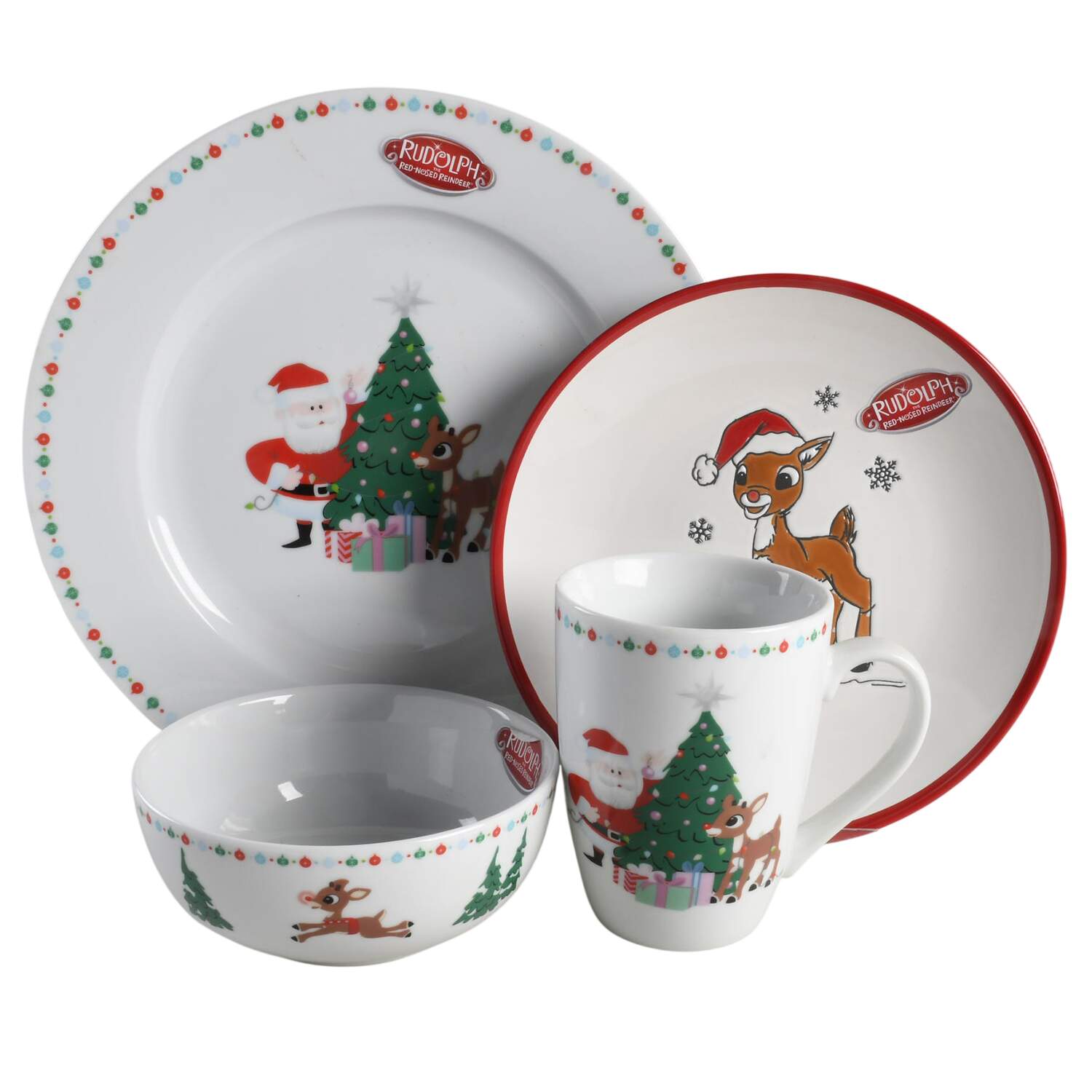 Rudolph Christmas 4 Piece Place Setting by Zrike-1