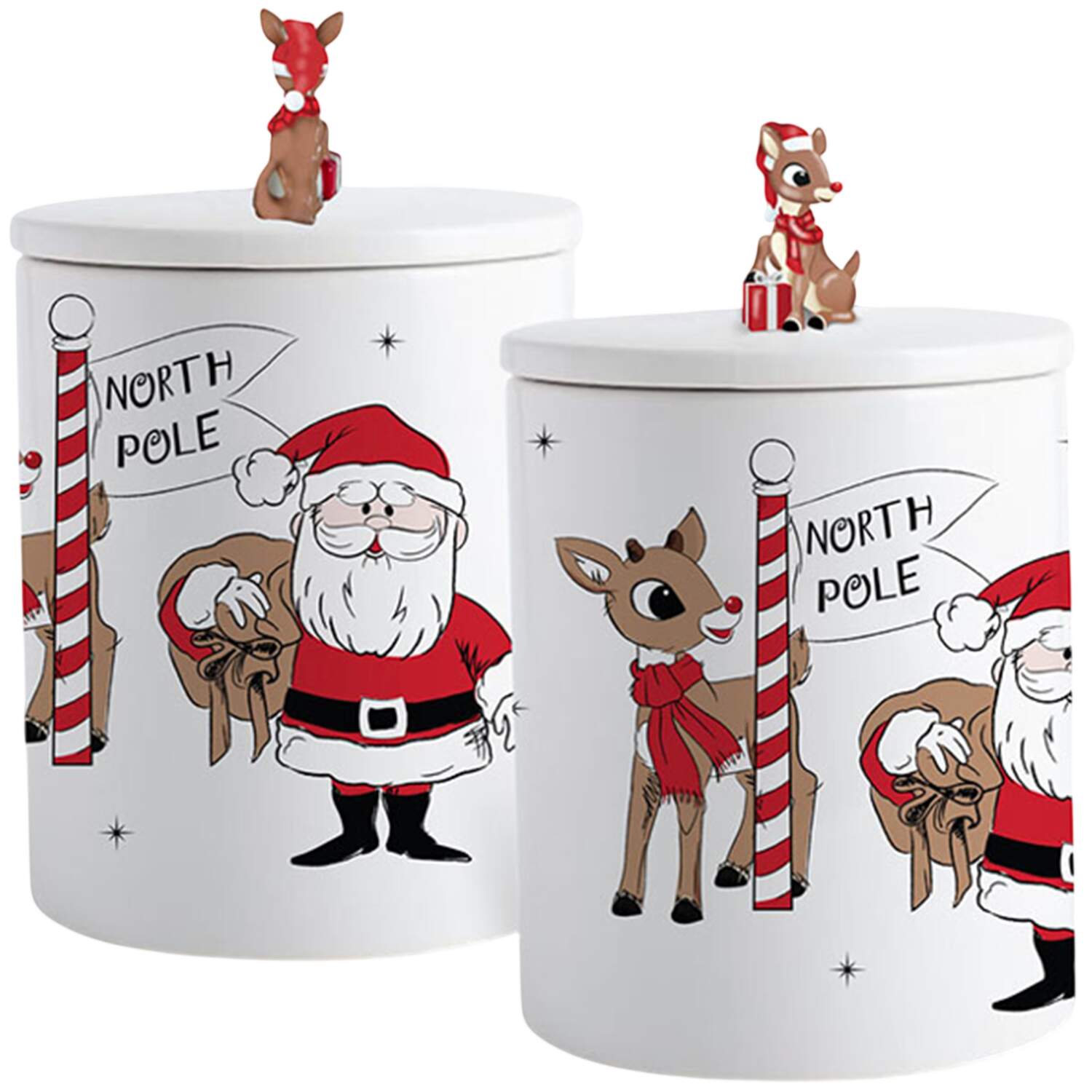 Rudolph Christmas Medium Canister & Lid by Zrike-1