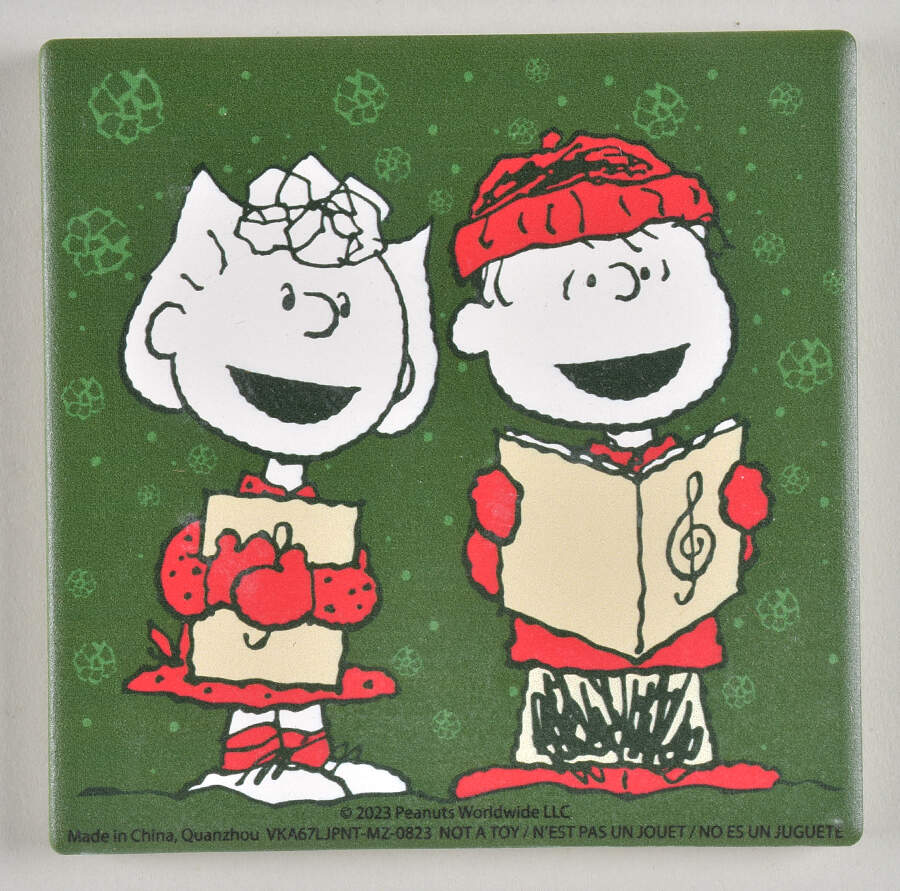 Peanuts Christmas Square Corkback Coaster by Zrike-1