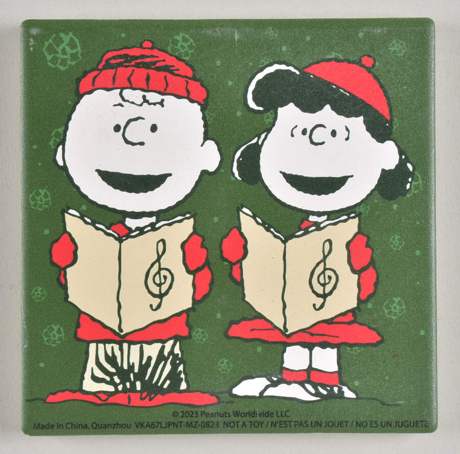 Peanuts Christmas Square Corkback Coaster by Zrike-1