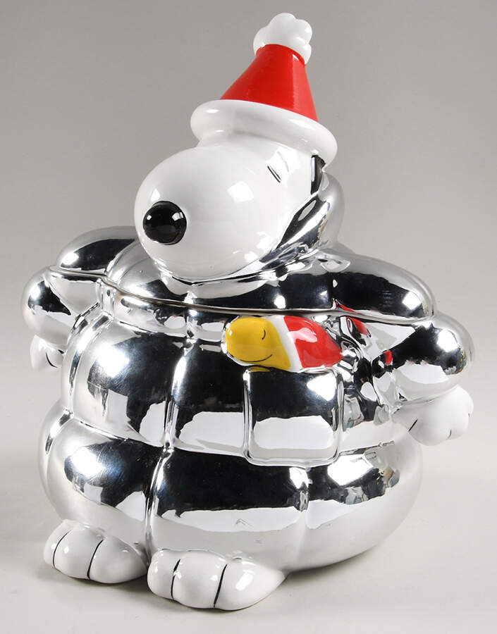 Peanuts Christmas Figural Cookie Jar & Lid by Zrike-1