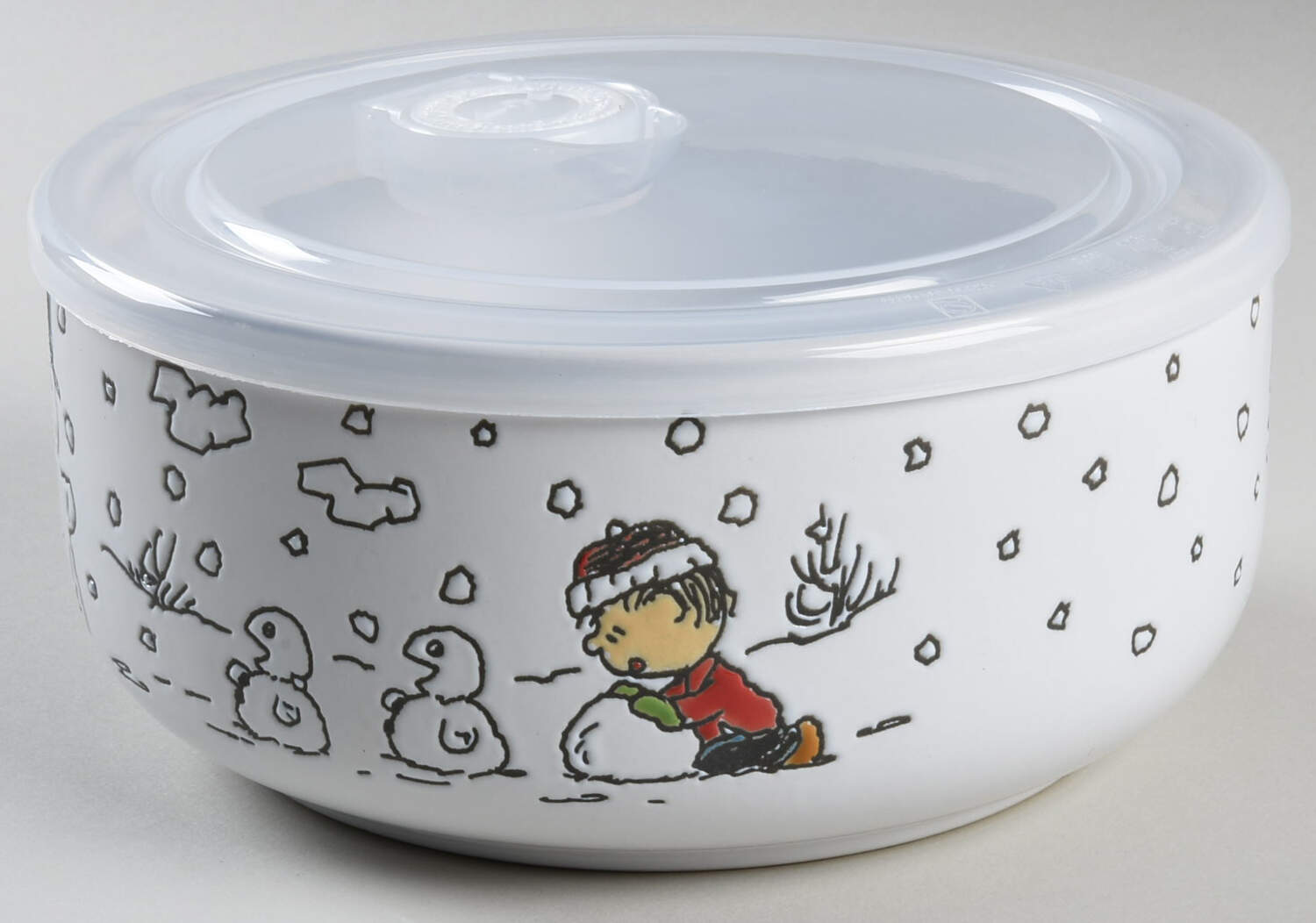 Peanuts Christmas 26 Oz Round Plastic Microwave Bowl & Vented Lid by Zrike-1