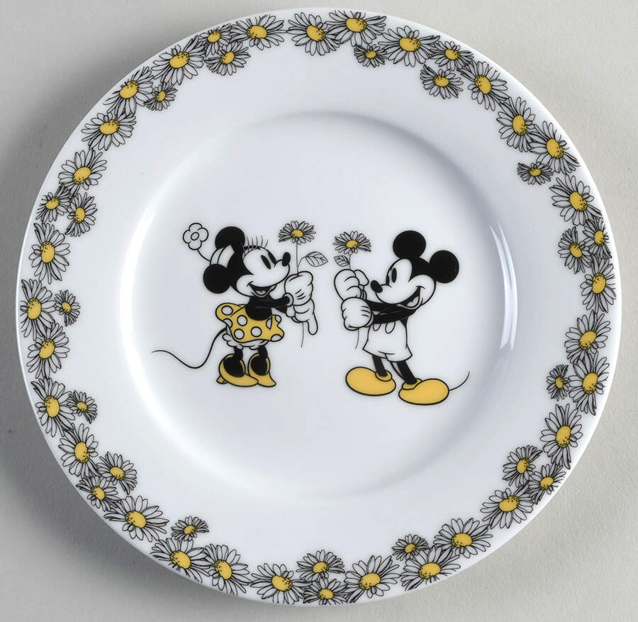 Mickey and Minnie Daisy Chain Salad Plate by Zrike-1