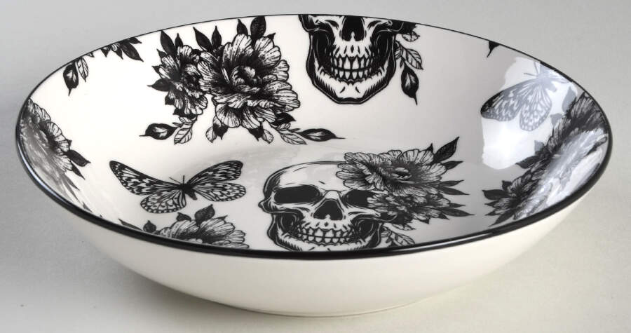 Skull and Butterfly Individual Dinner Bowl by Zrike-1