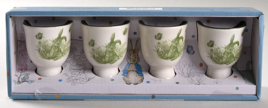 Peter Rabbit Green Toile Single Egg Cup - Set of 4 by Zrike-1