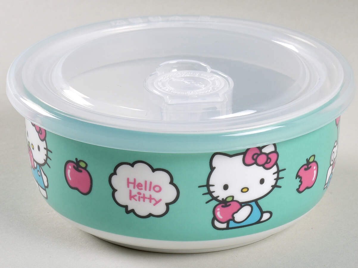Hello Kitty 16 Oz Round Plastic Microwave Bowl & Vented Lid by Zrike-1