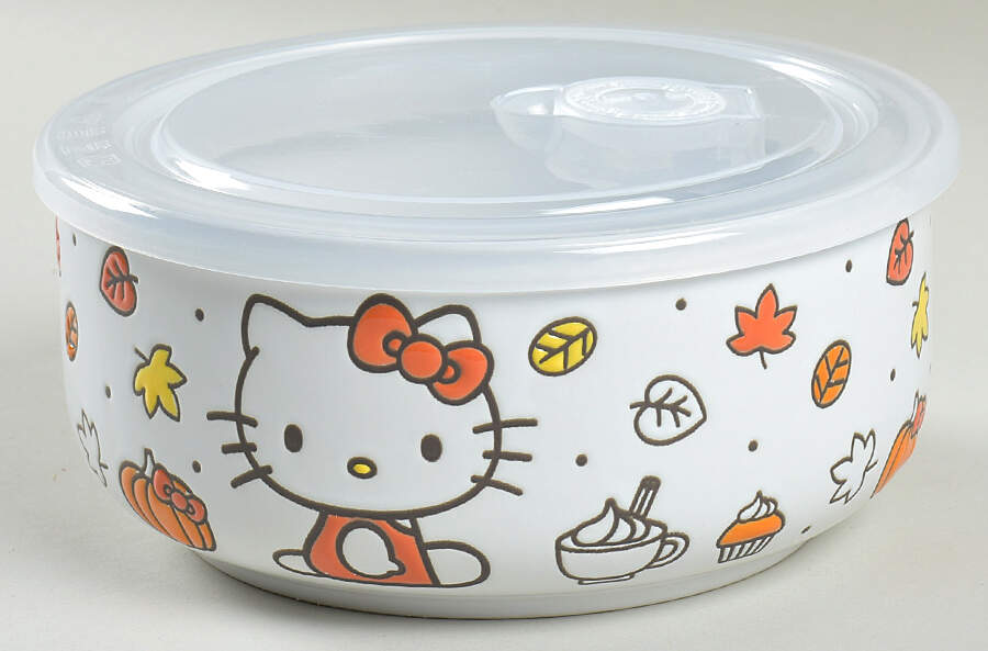 Hello Kitty 26 Oz Round Plastic Microwave Bowl & Vented Lid by Zrike-1