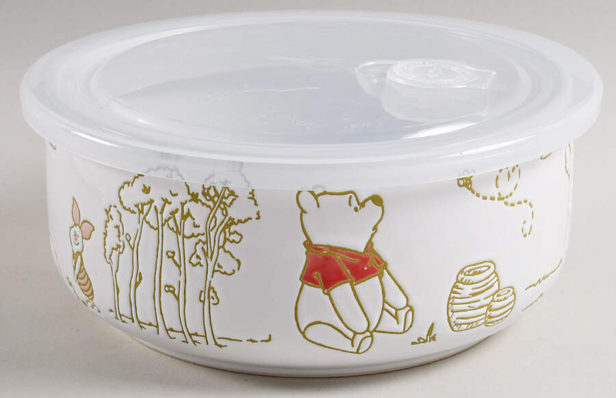 Winnie the Pooh Bee at One 32 Oz Round Plastic Microwave Bowl w/Vent Lid by Zrike-1