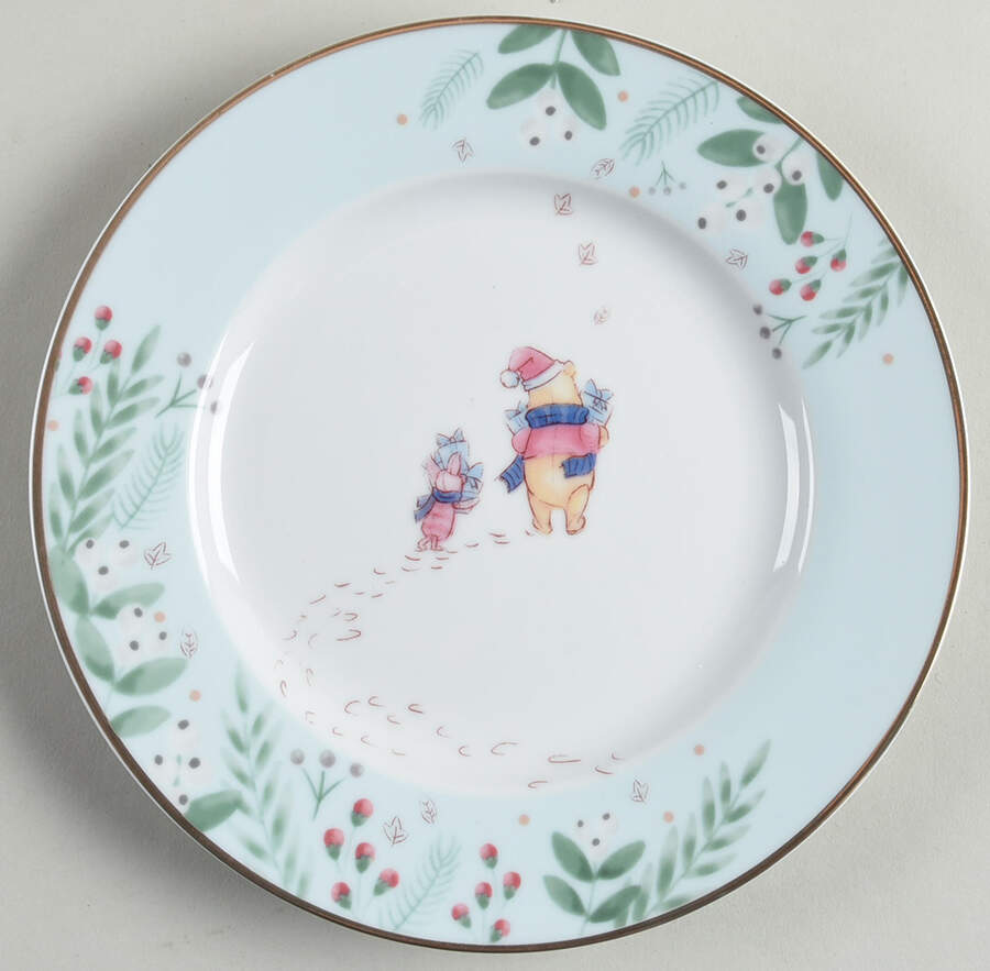 Winnie the Pooh Christmas Footprints Salad Plate by Zrike-1