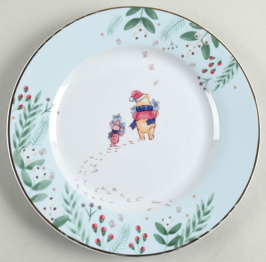 Winnie the Pooh Christmas Footprints Dinner Plate by Zrike-1