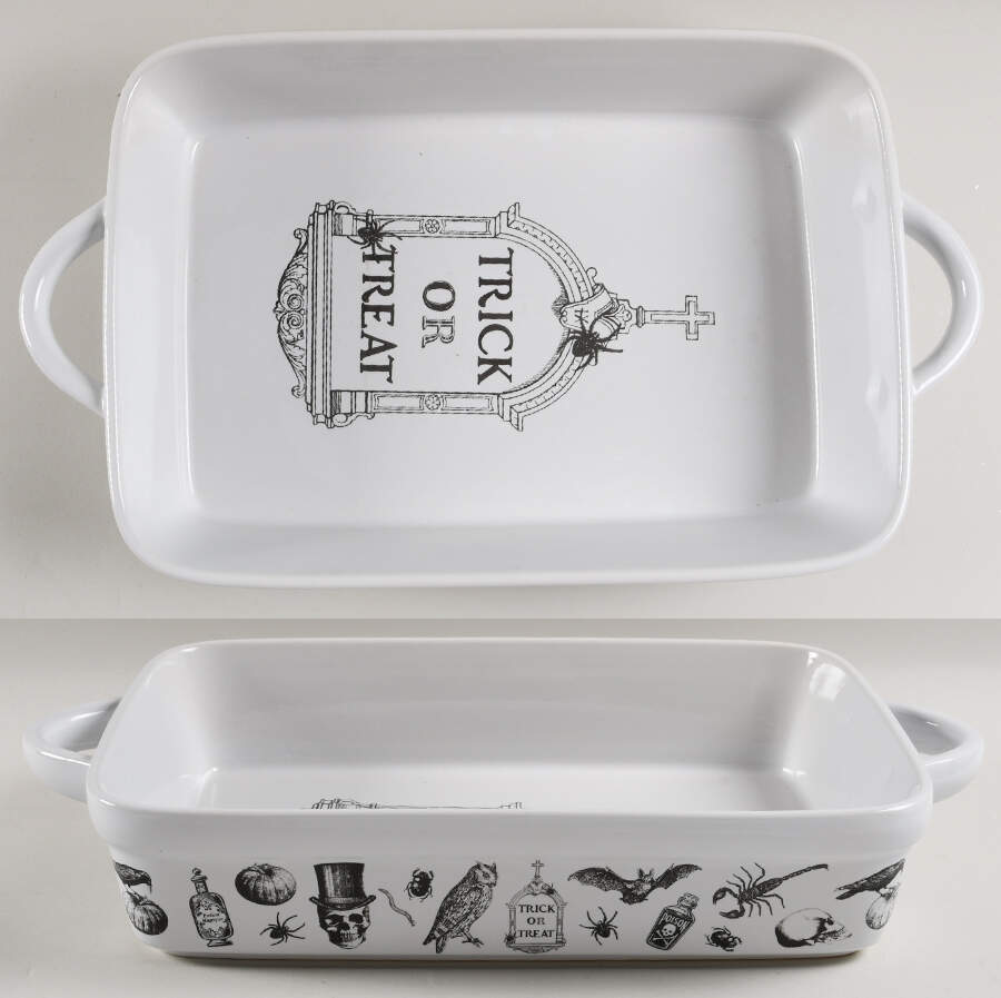 Bats and Spiders 12" Rectangular Baker by Zrike-1