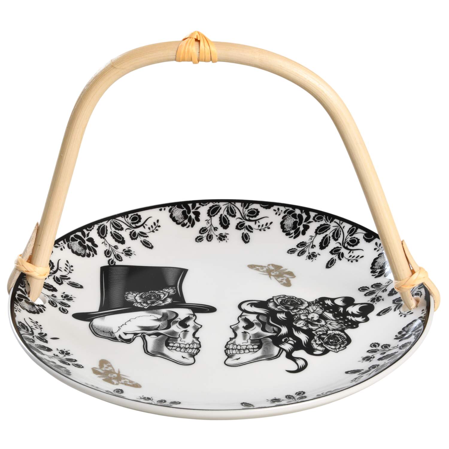 Love Never Dies 5 3/8"-5 5/8" Bamboo Handled Serving Plate  HC by Zrike-1