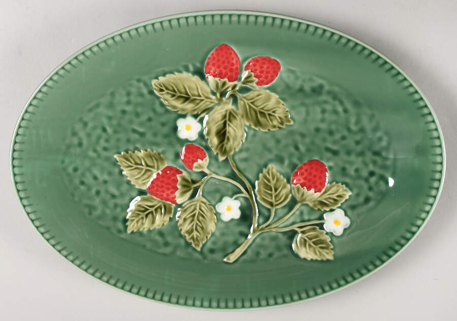 Strawberry Fields 13" Oval Serving Platter by Zrike-1