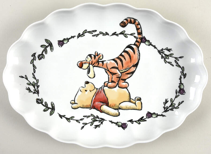 Winnie the Pooh Walk Along 14" Oval Serving Platter by Zrike-1