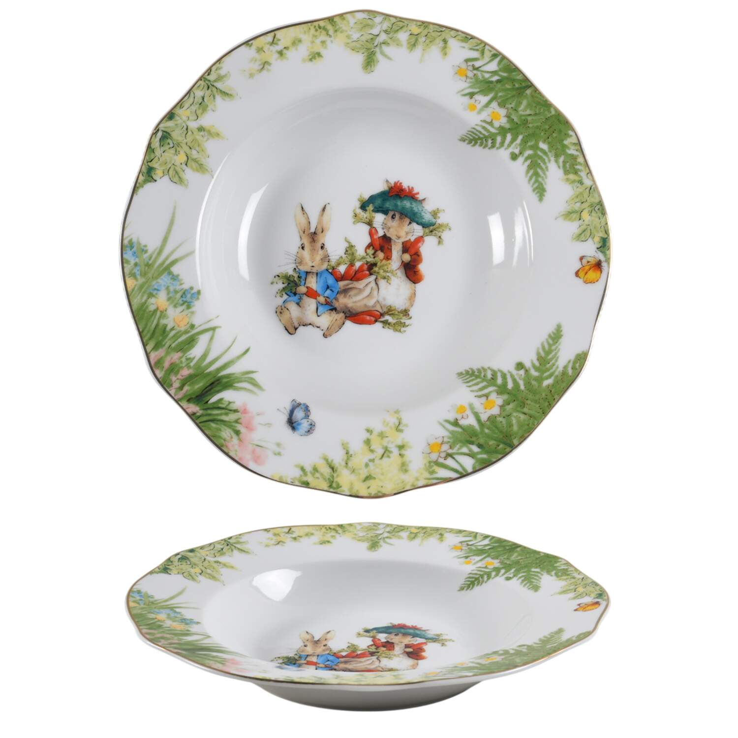 Peter Rabbit Garden Story Rim Soup Bowl by Zrike-1