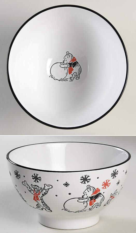 Winnie the Pooh Footprints in the Snow Soup/Cereal Bowl by Zrike-1