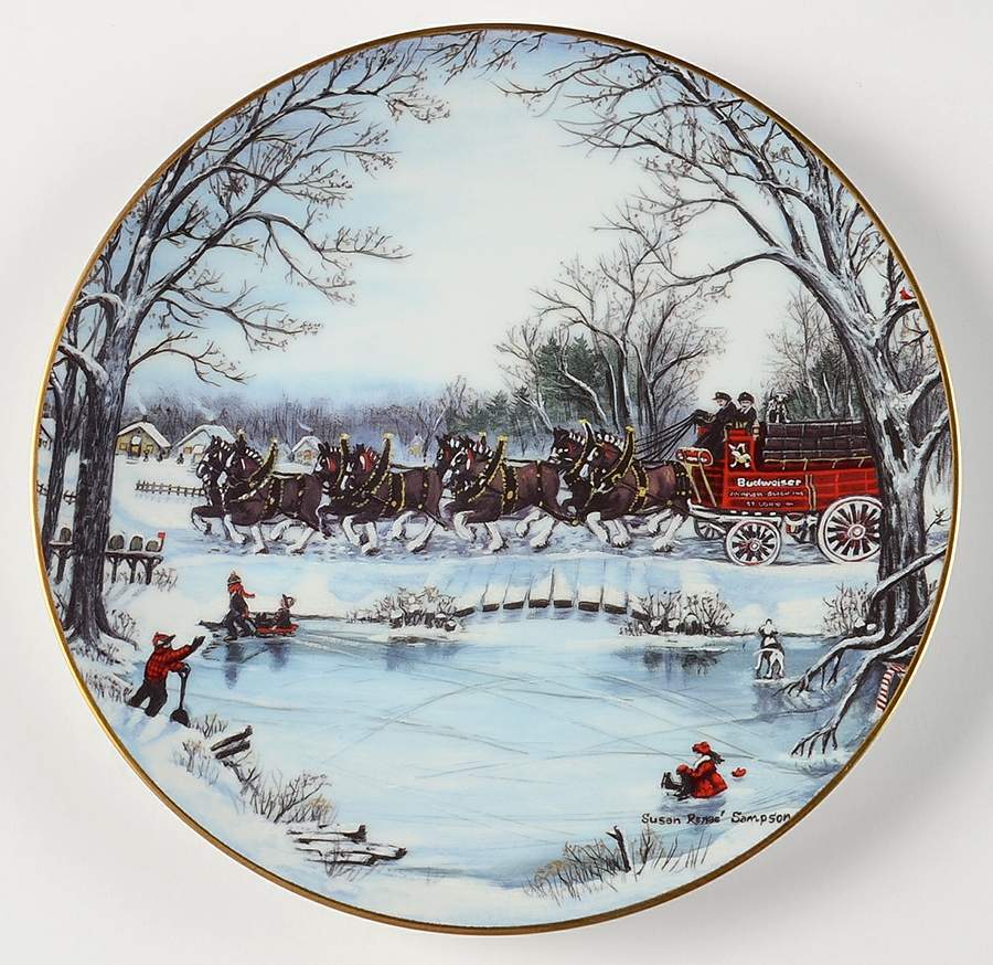 Annual Budweiser Holiday Plate An American Tradition - Boxed by Anheuser-Busch-1