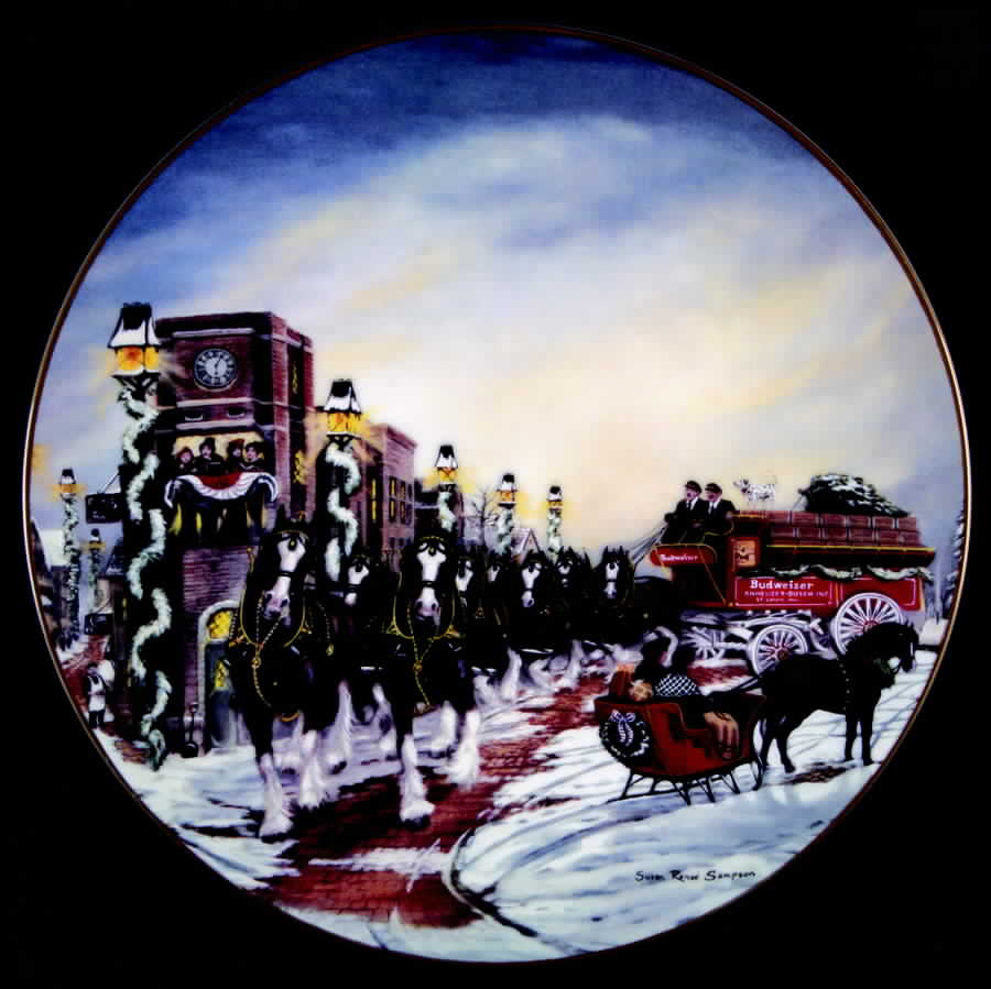 Annual Budweiser Holiday Plate Perfect Christmas - Boxed by Anheuser-Busch-1