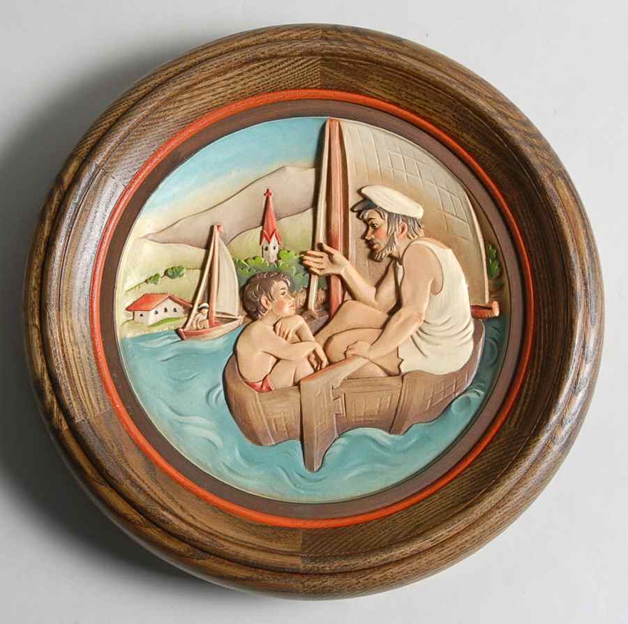 Father's Day Plate Sailing - Boxed by Anri-1