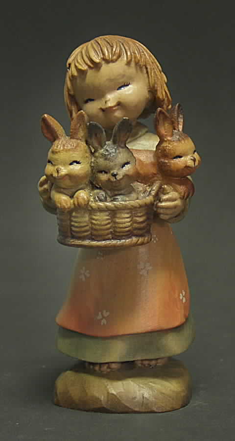 Ferrandiz Wood Figurines 6" Basket Of Joy - No Box by Anri-1