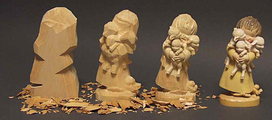 Ferrandiz Wood Figurines 6" Progression Set Of 4 - No Box by Anri-1