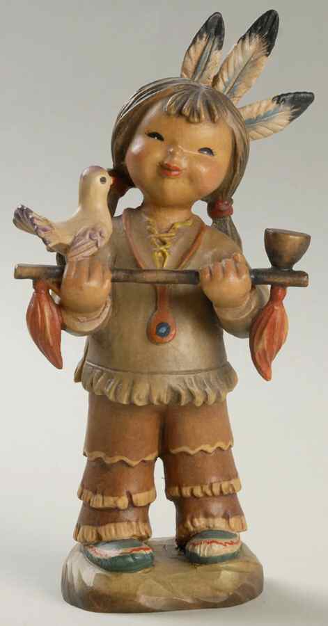 Ferrandiz Wood Figurines 6" Peace Pipe-6" - Boxed by Anri-1