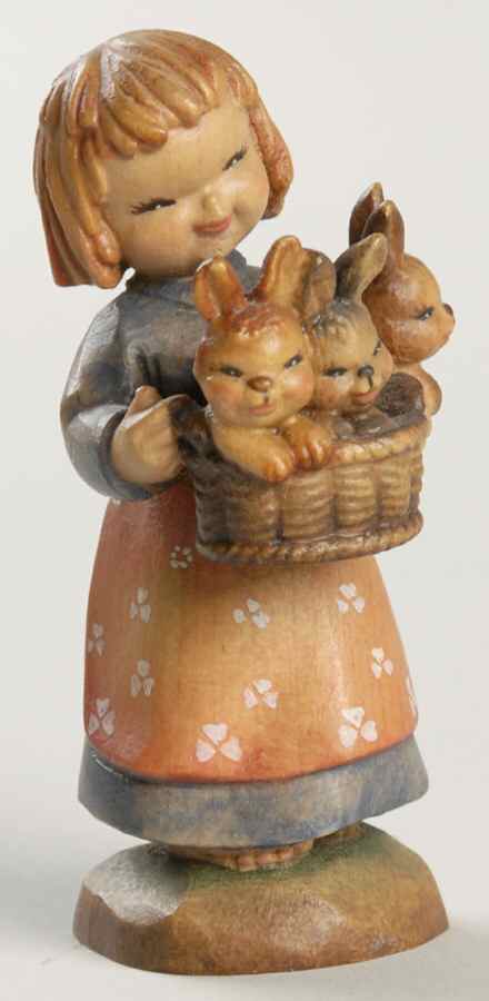 Ferrandiz Wood Figurines 3" Basket Of Joy - No Box by Anri-1
