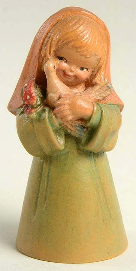 Ferrandiz Wood Figurines 3" Girl With Dove - No Box by Anri-1