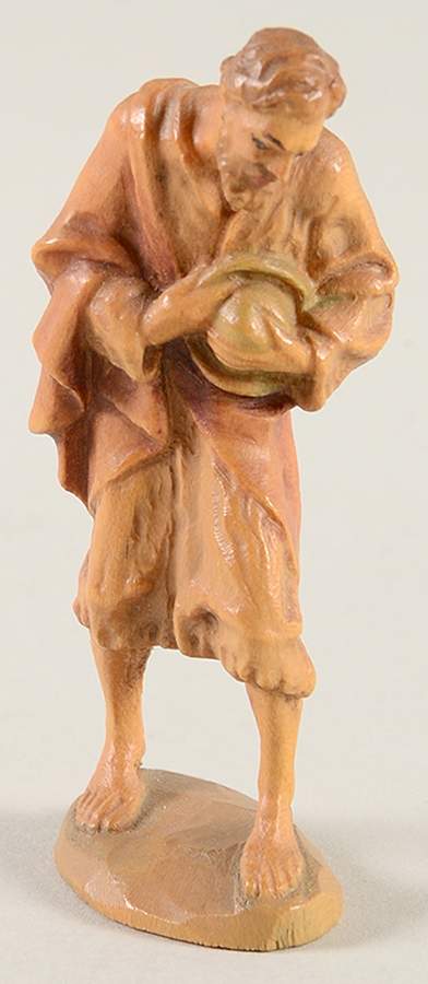 Kuolt 3" Wooden Nativity Figurine Poor Man - Boxed by Anri-1