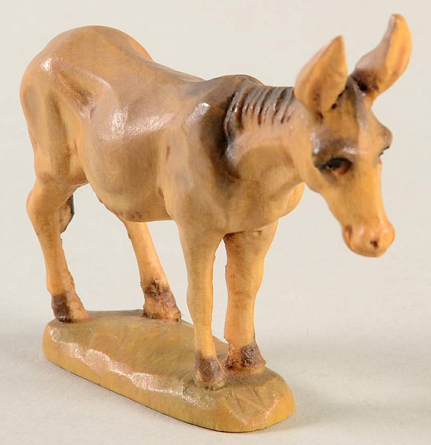 Kuolt 3" Wooden Nativity Figurine Donkey - Boxed by Anri-1