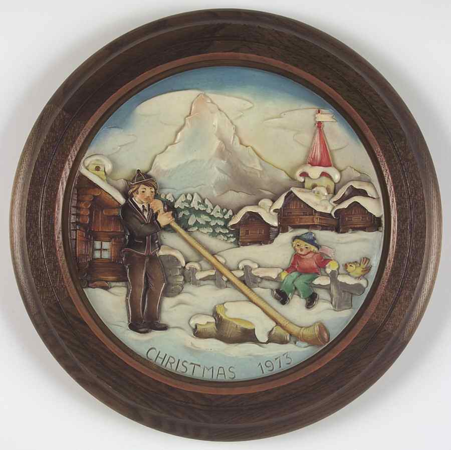 Anri Christmas Plate Alpine Horn - Boxed by Anri-1