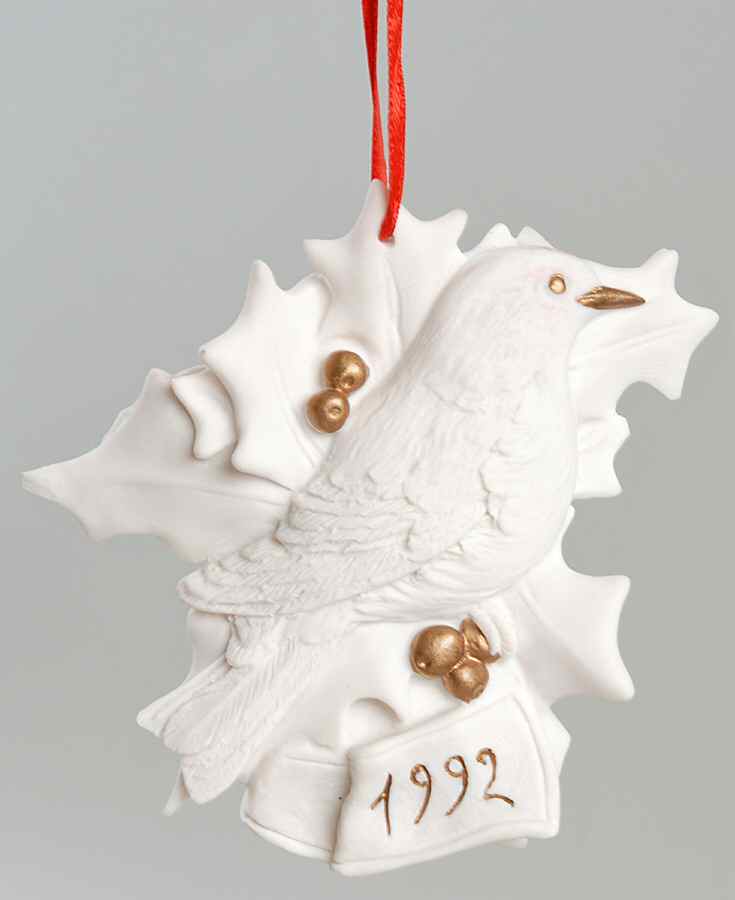 Christmas Ornament 1992-Bird & Holly - No Box by Armani-1