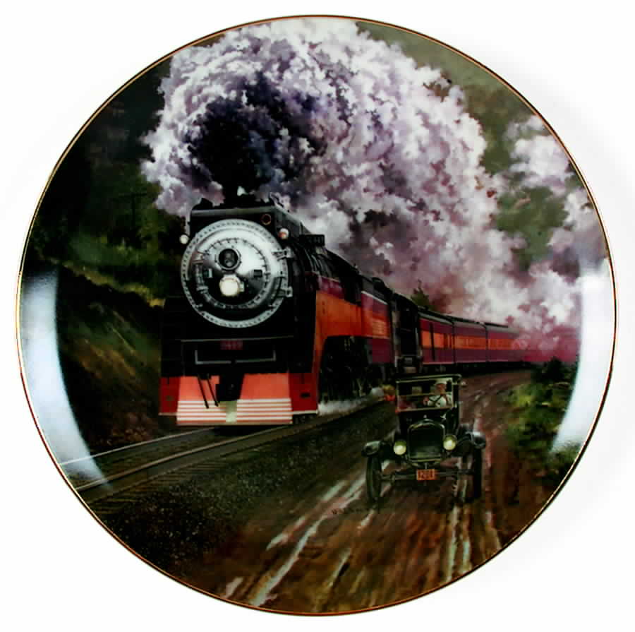 Classic American Trains Round The Bend - No Box by Artaffects-1