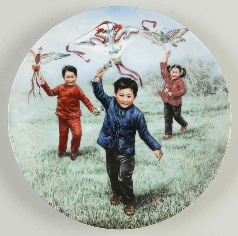 Chinese Children's Games Kite Flying - Boxed by Artists of The World-1