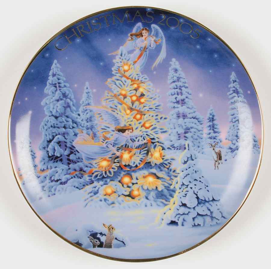 Christmas Plate Angel Lights-Lumieres De L'Ange - Boxed by Avon-1