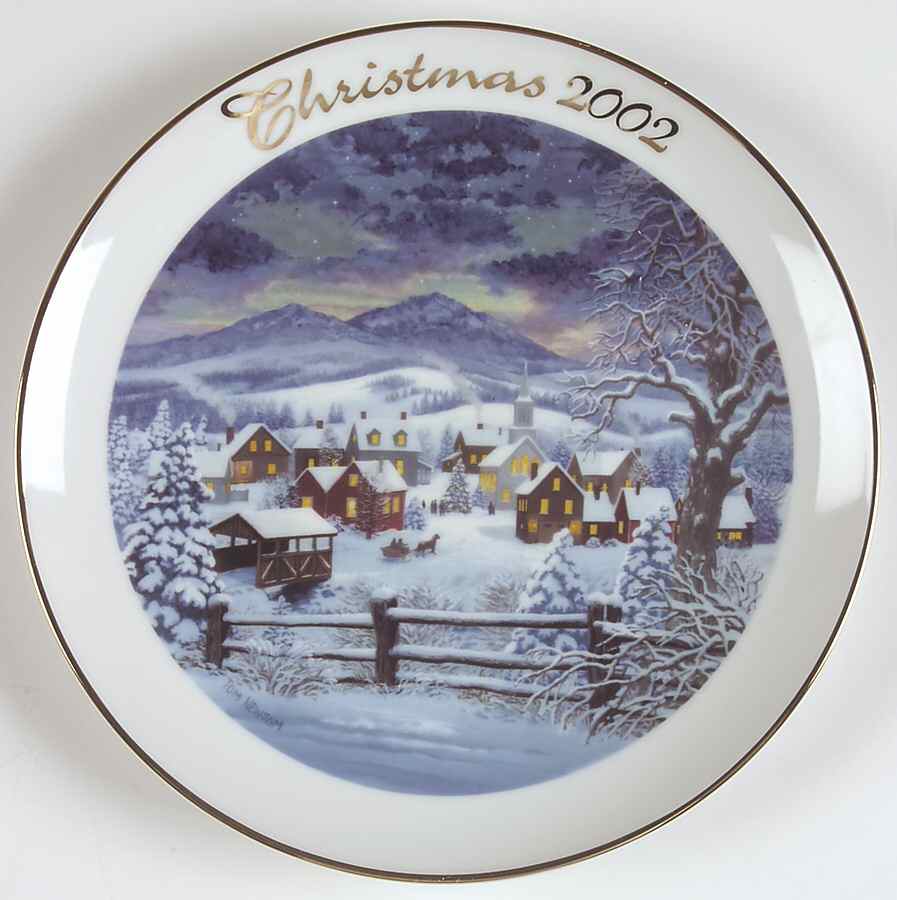 Christmas Plate Snowy Winter - Boxed by Avon-1