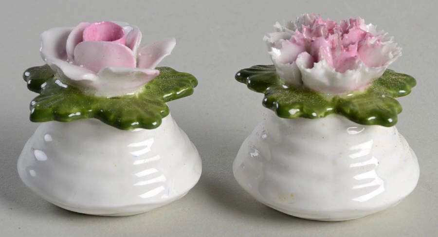 Aynsley Figurines Salt & Pepper Shaker/Pink Flower - No Box 49b by John  Aynsley & Sons-1