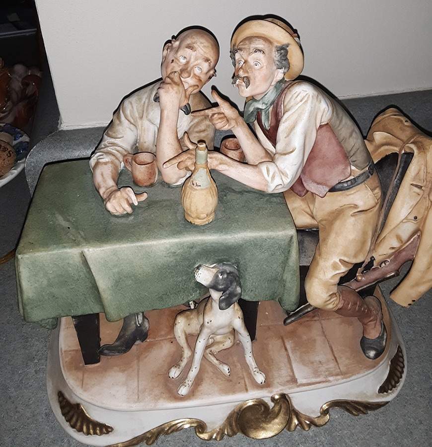 Antonio Borsato Figurines 2 Men W/ Dog - No Box by Antonio Borsato-1