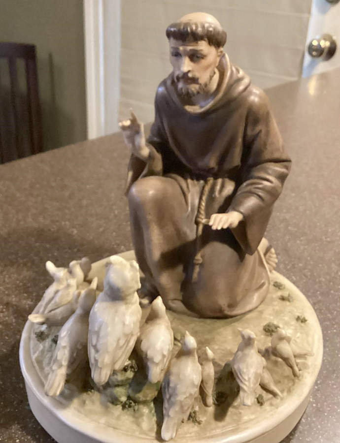 Antonio Borsato Figurines St Francis With Birds-Brown - No Box by Antonio Borsato-1