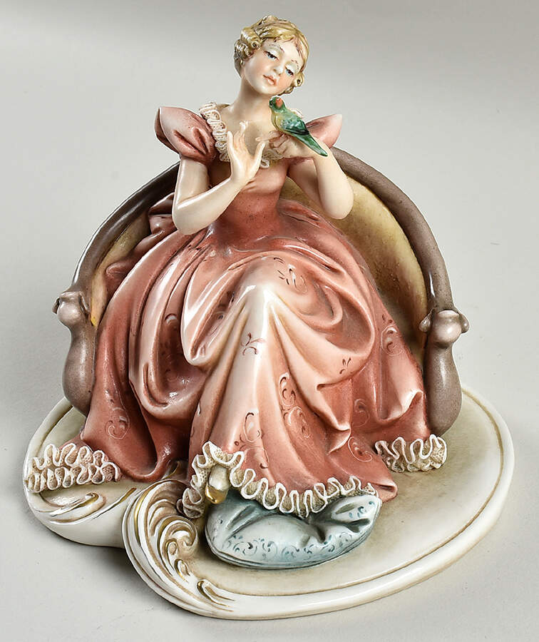 Antonio Borsato Figurines Interlude-Lady W/ Parrot - No Box by Antonio Borsato-1