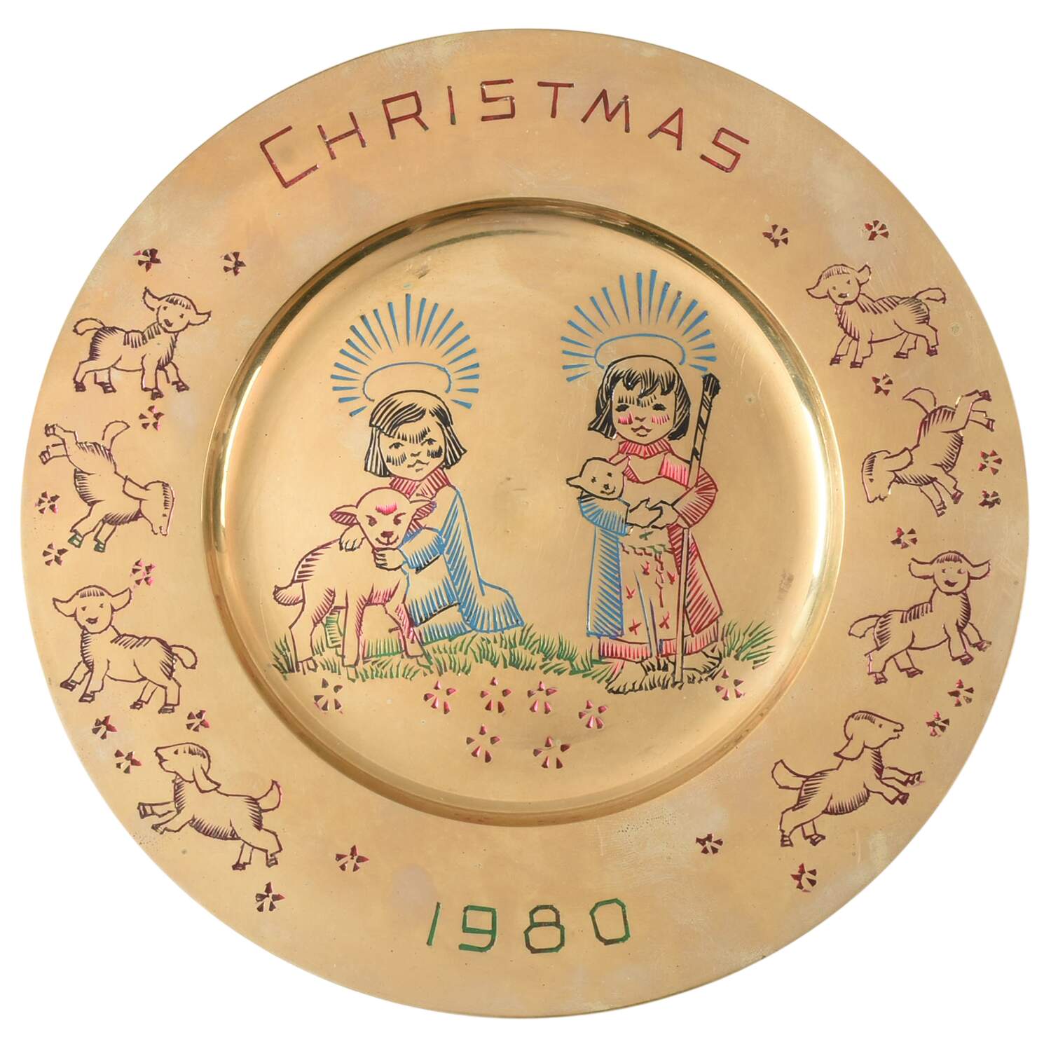 SS Sarna Christmas Plate Shepherds With Sheeps - Boxed by Ss Sarna-1