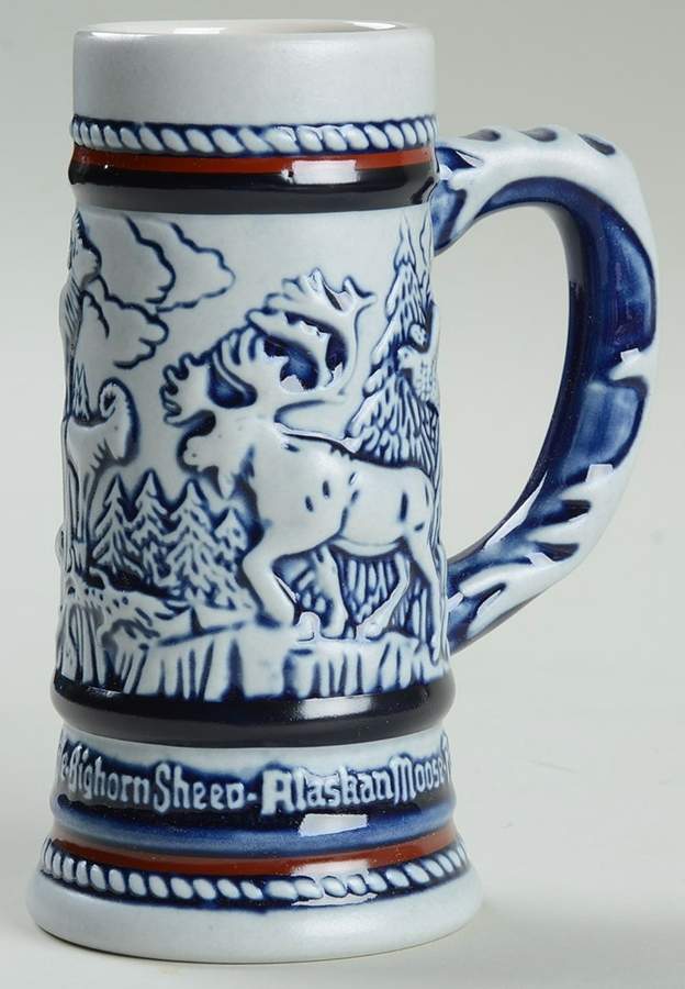 Miniature Avon Steins Endangered Species-Moose&Goat - Boxed by Avon-1